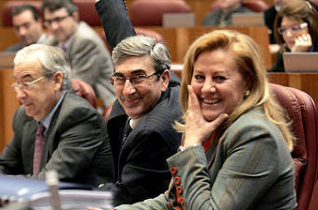 El grupo parlamentario popular durante el pleno de ayer. / ICAL-