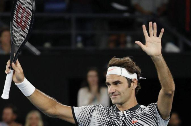 Federer celebra su victoria ante Mischa Zverev.-EFE / MADE NAGI
