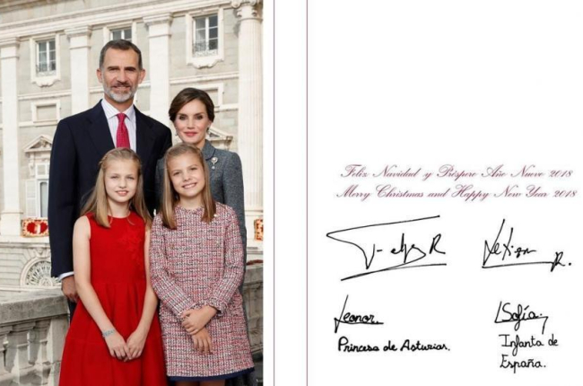 Felicitación navideña de los reyes de España y sus hijas Leonor y Sofía.-/ PERIODICO (CASA REAL)