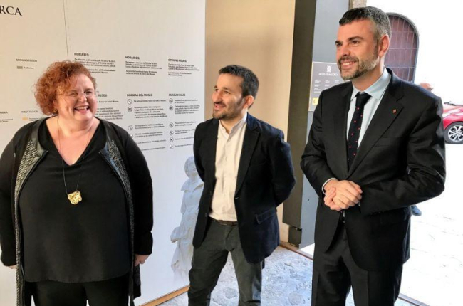 Ruth Mateu, Santi Vila y Vicent Marzá en la reunión de este lunes en el Museu de Mallorca.-