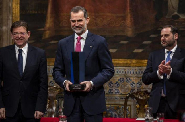 Felipe VI recibe el Premio Convivencia que concede la Fundación Profesor Manuel Broseta.-MIGUEL LORENZO