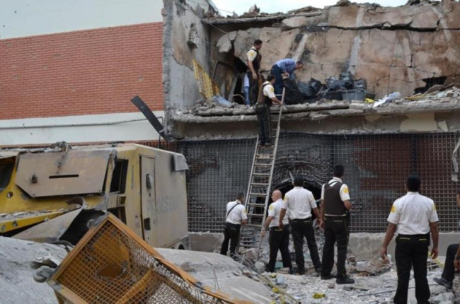 Fotografía de la sede de Prosegur en Ciudad del Este, tras el asalto.-