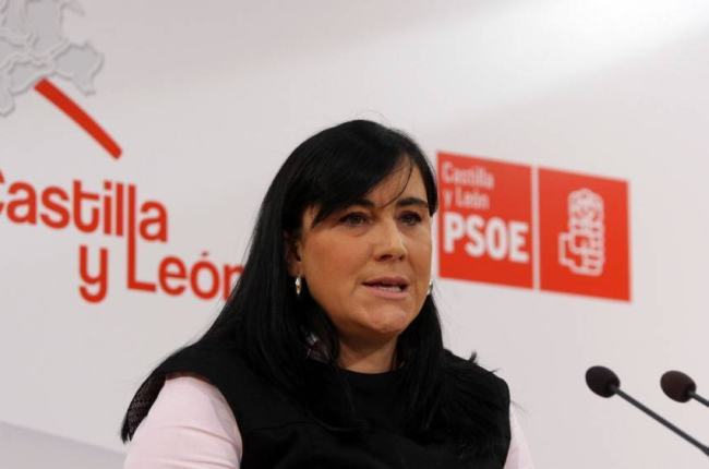 La secretaria de Organización del PSOE de Castilla y León, Ana Sánchez, ofrece una rueda de prensa con motivo del inicio del año-Ical