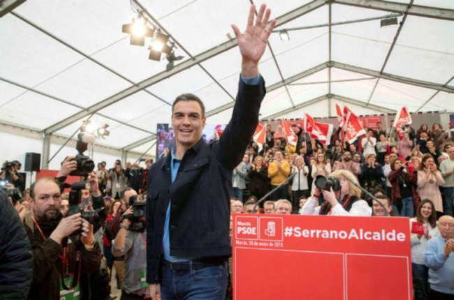 Pedro Sánchez, en Murcia.-EFE / MARCIAL GUILLÉN