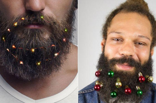 Los adornos navideños para barbas causan furor este año en las tiendas online.-FIREBOX