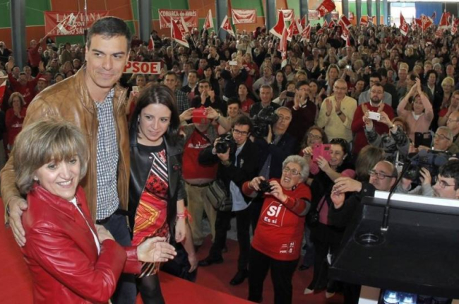 Pedro Sánchez, este domingo en Gijón, en el arranque de su campaña para las primarias.-ALBERTO MORANTE