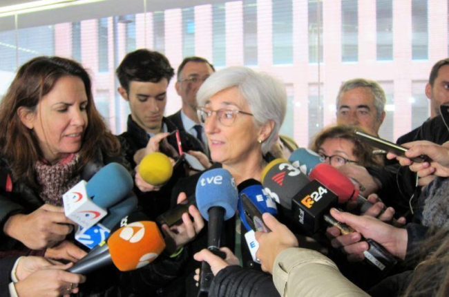La fiscal general del Estado, María José Segarra, en la Ciutat de la Justícia de Barcelona este jueves.-EUROPA PRESS