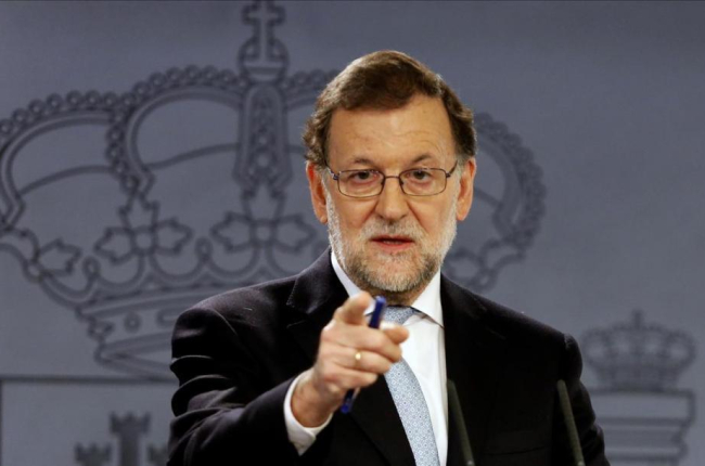 El presidente del Gobierno en funciones, Mariano Rajoy, en una comparecencia reciente en La Moncloa-JUAN MANUEL PRATS