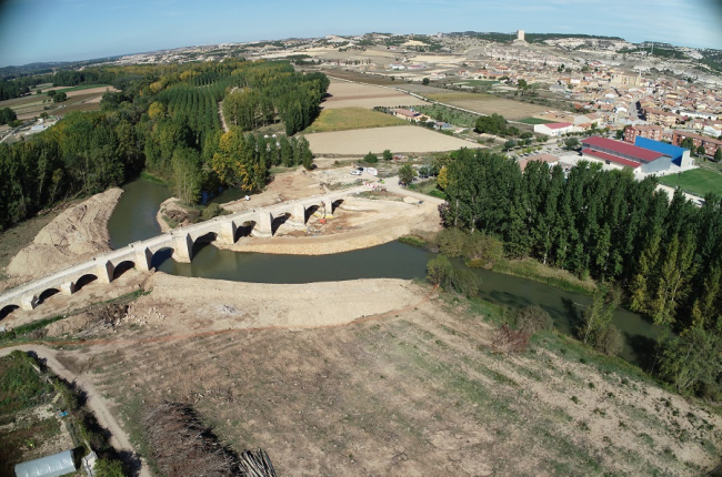 Puente de Langa de Duero durante los trabajos de rehabilitación. HDS