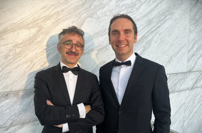 Alberto del Campo y Pedro Estepa en la gala de los Premios Platino. @PedroEstepaM