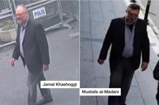Khashoggi, a la izquierda. Su doble, a la derecha.-CNN