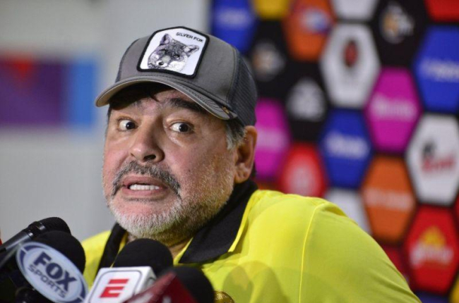 l técnico argentino de Dorados de Sinaloa, Diego Armando Maradona.-EFE