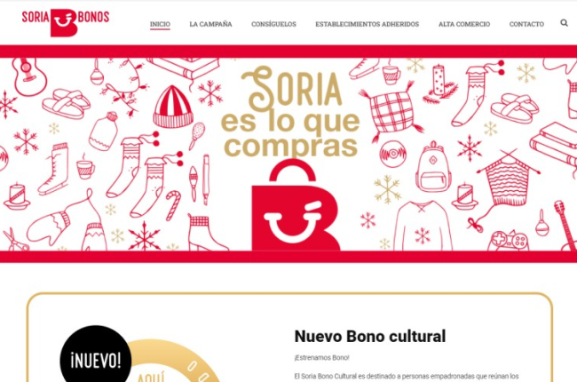 Pantalla principal de la página para descargar los Soria Bonos. HDS