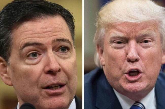 Imágenes de archivo del exdirector del FBI, James Comey, y el presidente de Estados Unidos, Donald Trump.-NICHOLAS KAMM (AFP)