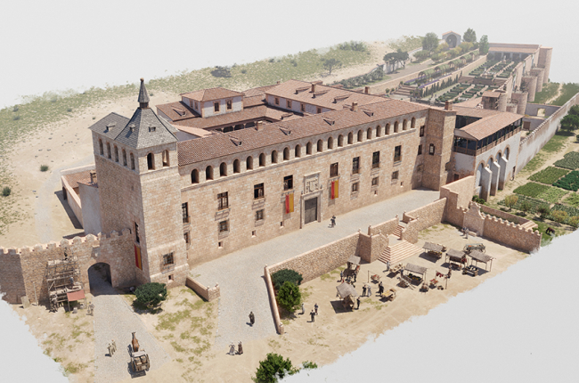 Reconstrucción virtual del Palacio de Berlanga a finales del siglo XVI. -ASOCIACIÓN AMIGOS DE BERLANGA