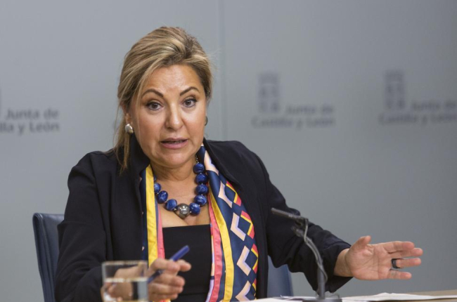 La vicepresidenta y consejera de Empleo, Rosa Valdeón, informa de los acuerdos alcanzados en la reunión del Consejo de Gobierno de la Junta-Ical