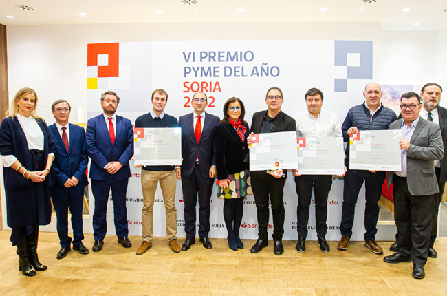 Entrega de los premios pyme del Banco Santander en Soria del año pasado.-MARIO TEJEDOR