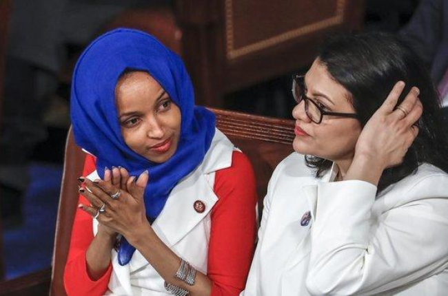 Ilhan Omar y  Rashida Tlaib en el Congreso de EEUU.-AP / J. SCOTT APPLEWHITE