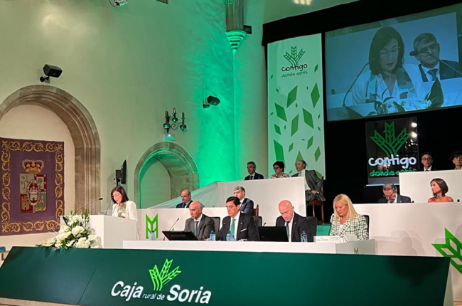 Asamblea General de Socios de Caja Rural de Soria, celebrada ayer. HDS