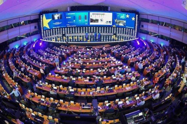 Vista del hemiciclo del Parlamento Europeo durante la jornada electoral el pasado 26 de mayo.-EMMANUEL DUNAND (AFP)