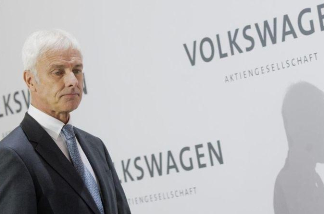 El presidente de Volkswagen, Matthias Müller, en la presentación de los resultados en Wolfsburg.-EFE / JULIAN STRATENSCHULTE