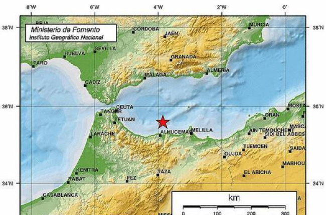 Mapa de situación del terremoto, con epicentro en el mar de Alborán.-