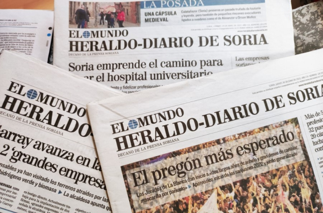 Algunas de las 362 portadas de HERALDO-DIARIO DE SORIA en 2022. Feliz 2023 y que llegue cargado de buenas noticias. A.C.