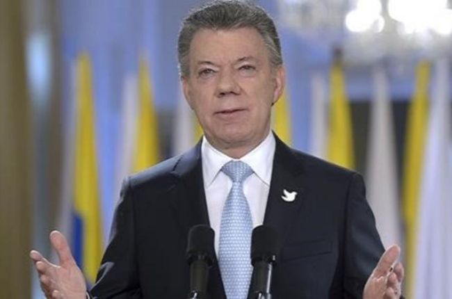 El presidente Juan Manuel Santos, durante su alocución al país sobre el proceso de paz.-EFRAÍN HERRERA / EFE