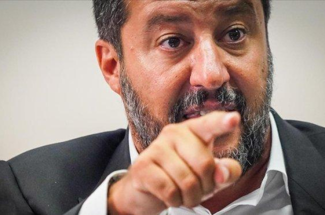 El ministro del Interior italiano, Matteo Salvini, en una rueda de prensa el pasado 15 de agosto.-CESARE ABBATE (AP)