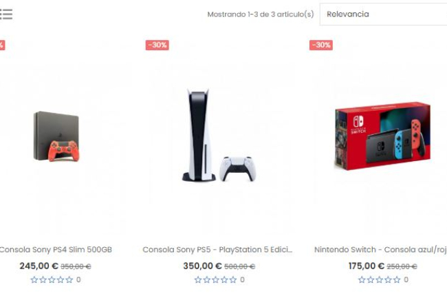 La presunta web fraudulenta ofrece PlayStation5 a 350 euros. HDS