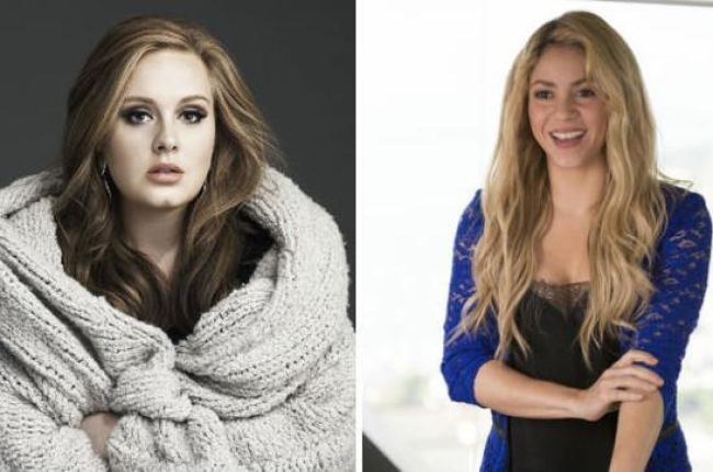 Adele y Shakira.-