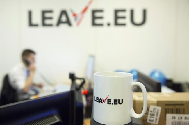 Oficina del grupo británico de presión para la salida de la UE "Leave EU".-REUTERS / NEIL HALL