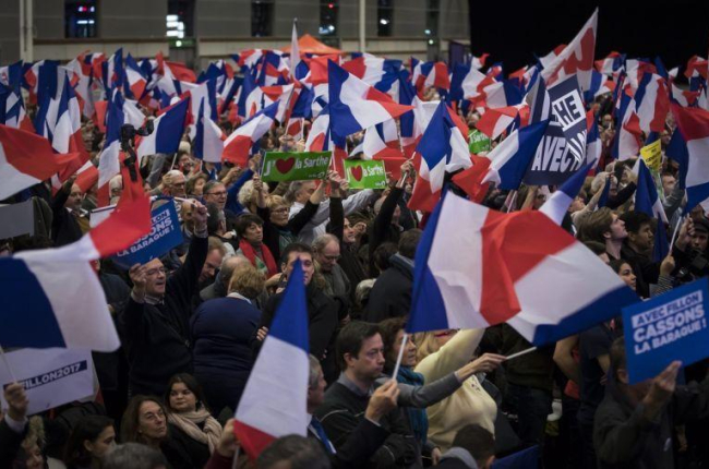Acto electoral de Fillon, celebrado el pasado viernes.-IAN LANGSDON / EFE