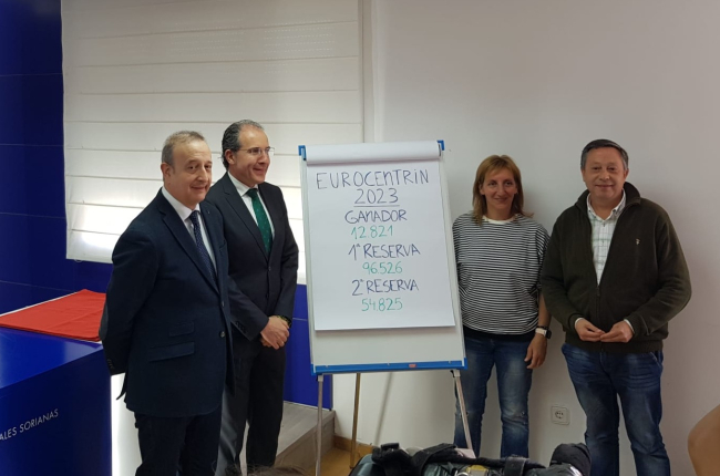 Presentación de los números ganadores del sorteo del Eurocentrín 2023 en Soria. HDS