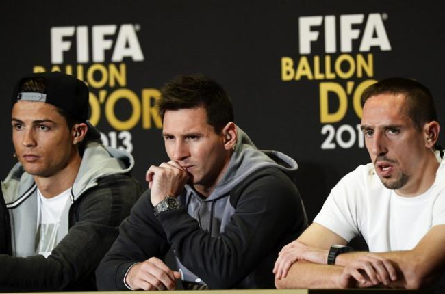 Cristiano, Messi y Ribéry.-STEFFEN SCHMIDT (EFE)