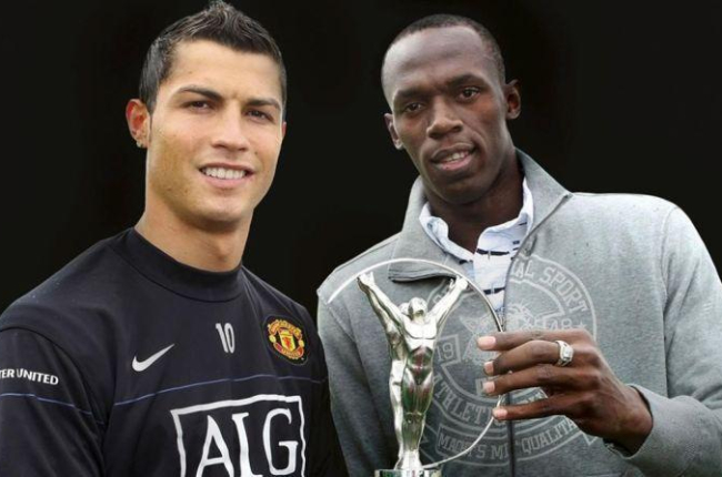 Cristiano Ronaldo y Usain Bolt, en los premios Laureus de 2009.-EFE