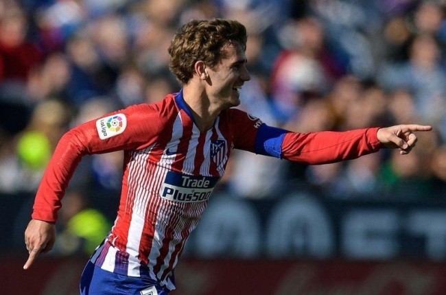 Greizmann celebra el gol del Atlético.-AFP