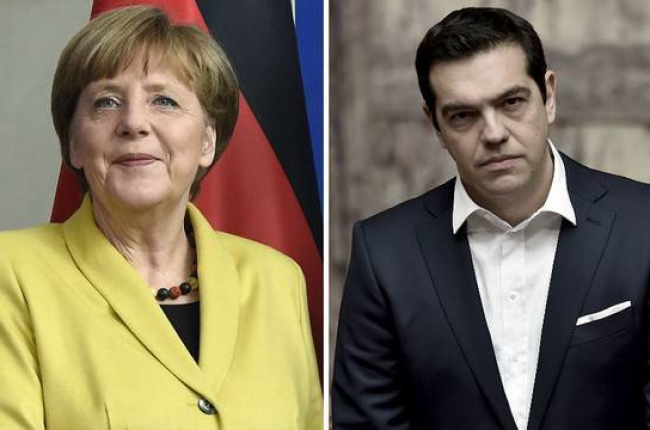 Fotomontaje de la cancillera alemana Angela Merkel y Alexis Tsipras.-Foto: REUTERS