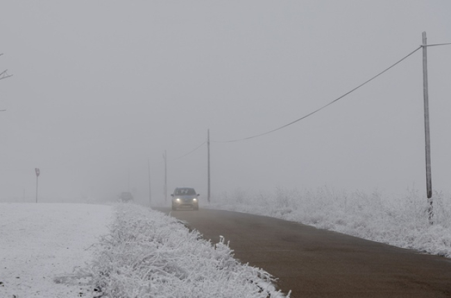 Niebla y hielo en la provincia de Salamanca.