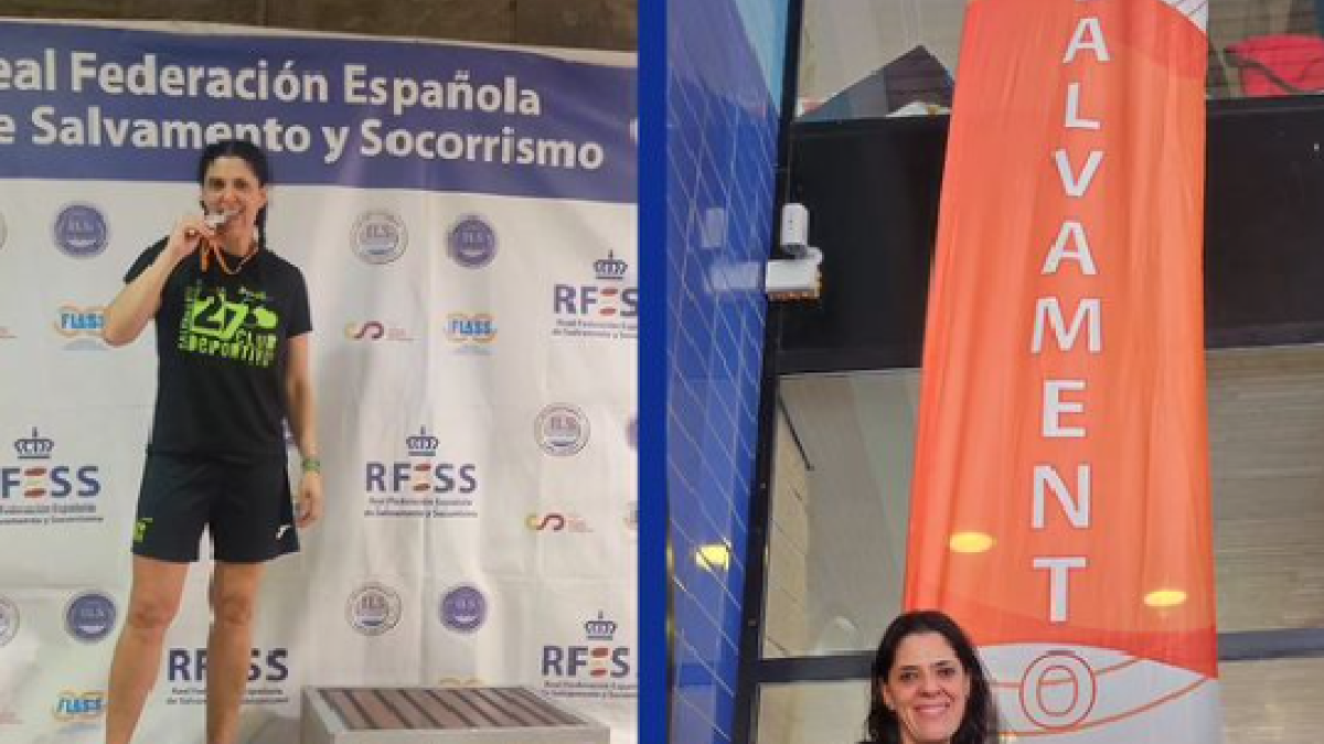 María Pilar García con sus dos medallas en el Nacional.