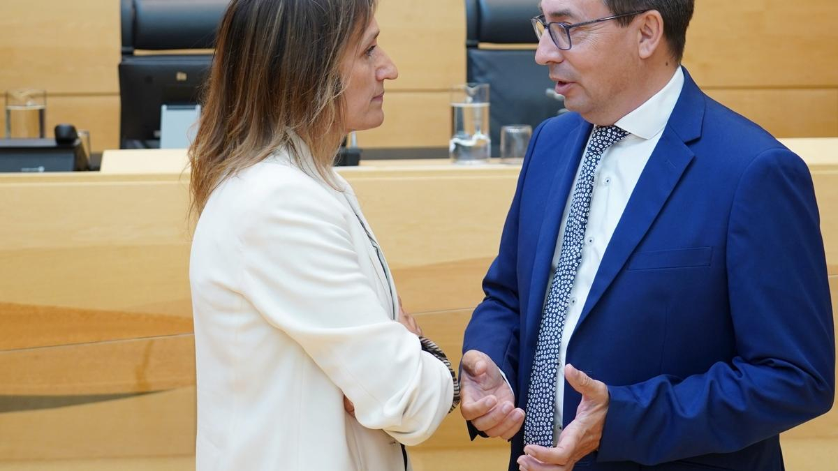 La consejera de Educación, Rocío Lucas, informa a las Cortes sobre el grado de cumplimiento de los objetivos de su departamento para la legislatura.
