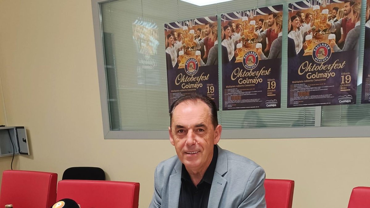 Benito Serrano, alcalde de Golmayo, en la presentación del Oktoberfest.