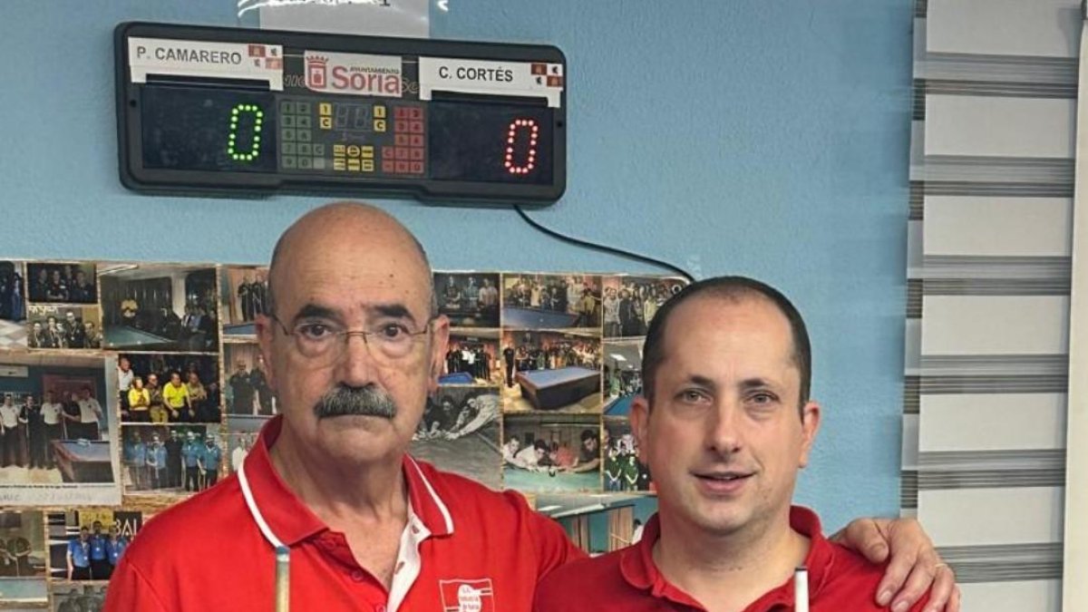 Camarero y Cortés durante una competición en Soria.
