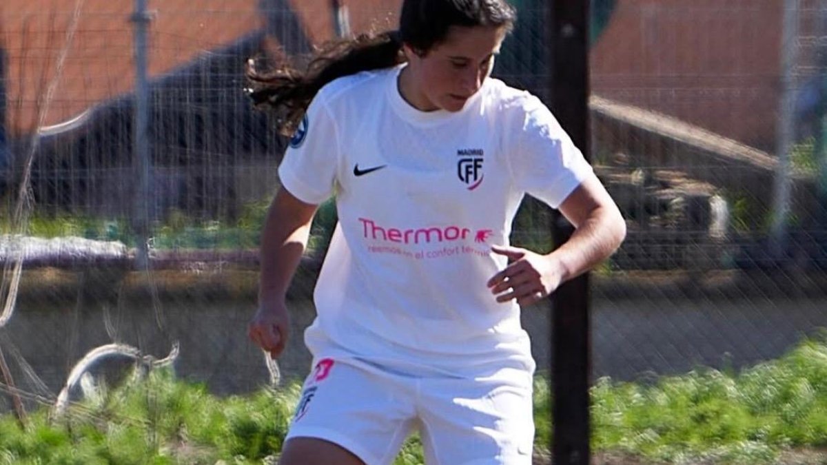 Zaira Gallardo durante un encuentro con el Madrid C.F. .