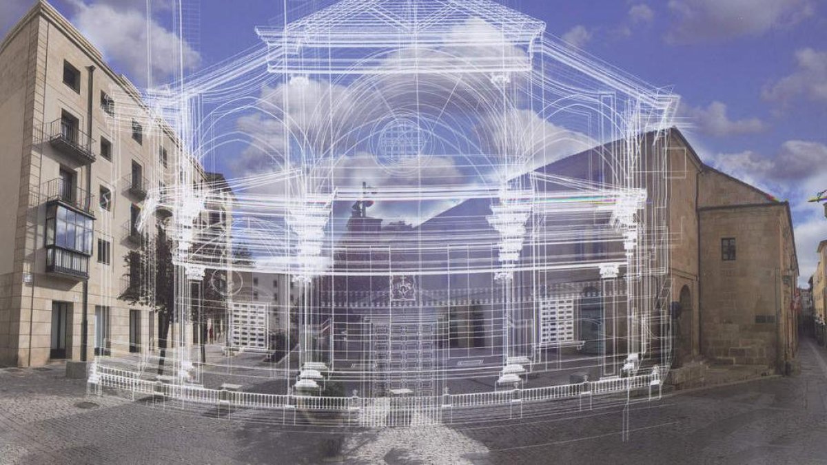 Recreacción de la Iglesia del Espíritu Santo en la actual Plaza del Vergel