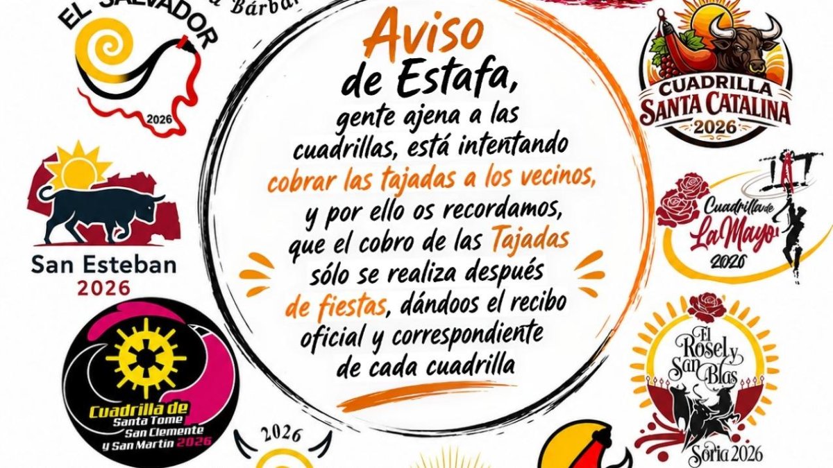 Logotipo de las Cuadrillas con la advertencia.
