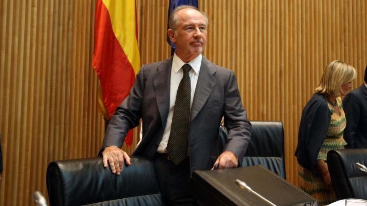 El exministro Rodrigo Rato, durante una comparecencia en la Comisión de Economía del Congreso.-DAVID CASTRO