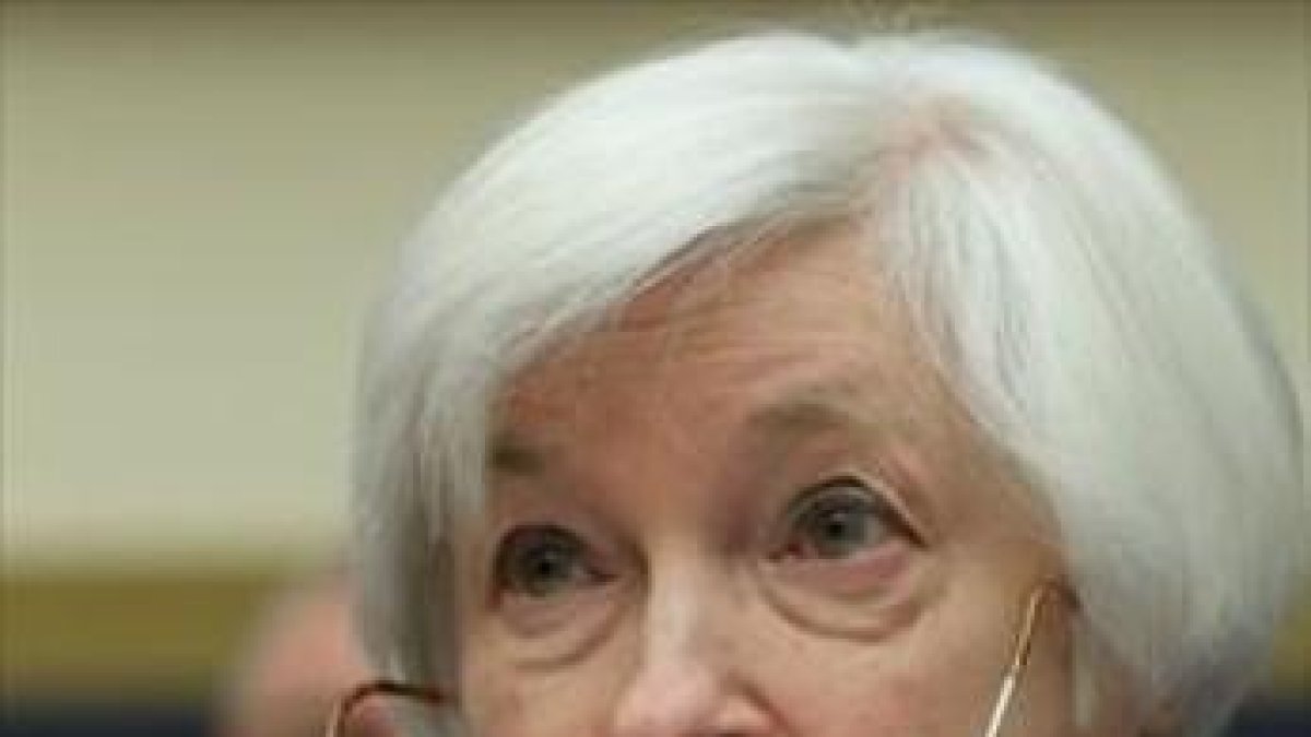La presidenta de la Reserva Federal, Janet Yellen, ayer, en Washington.-AFP / MARK WILSON .