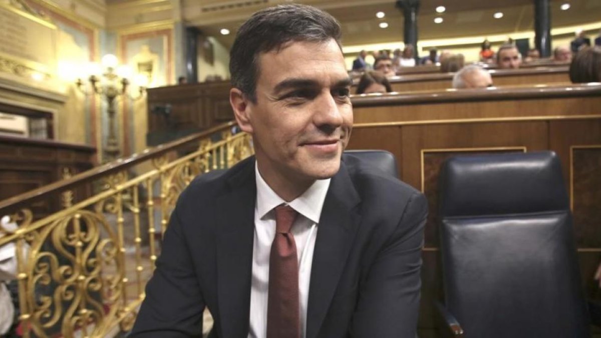 El presidente del Gobierno, Pedro Sánchez, en el Congreso-DAVID CASTRO