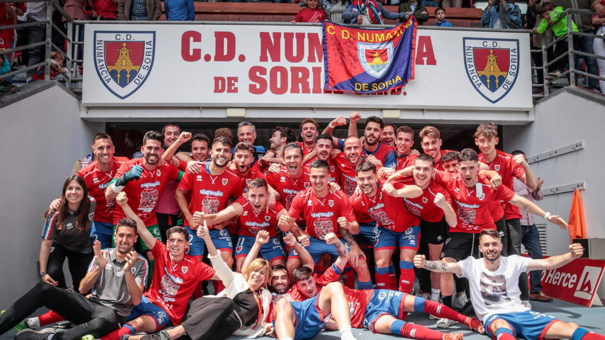 El Numancia celebraba en Los Pajaritos el último ascenso, el de hace dos años a Primera Federación. GONZALO MONTESEGURO